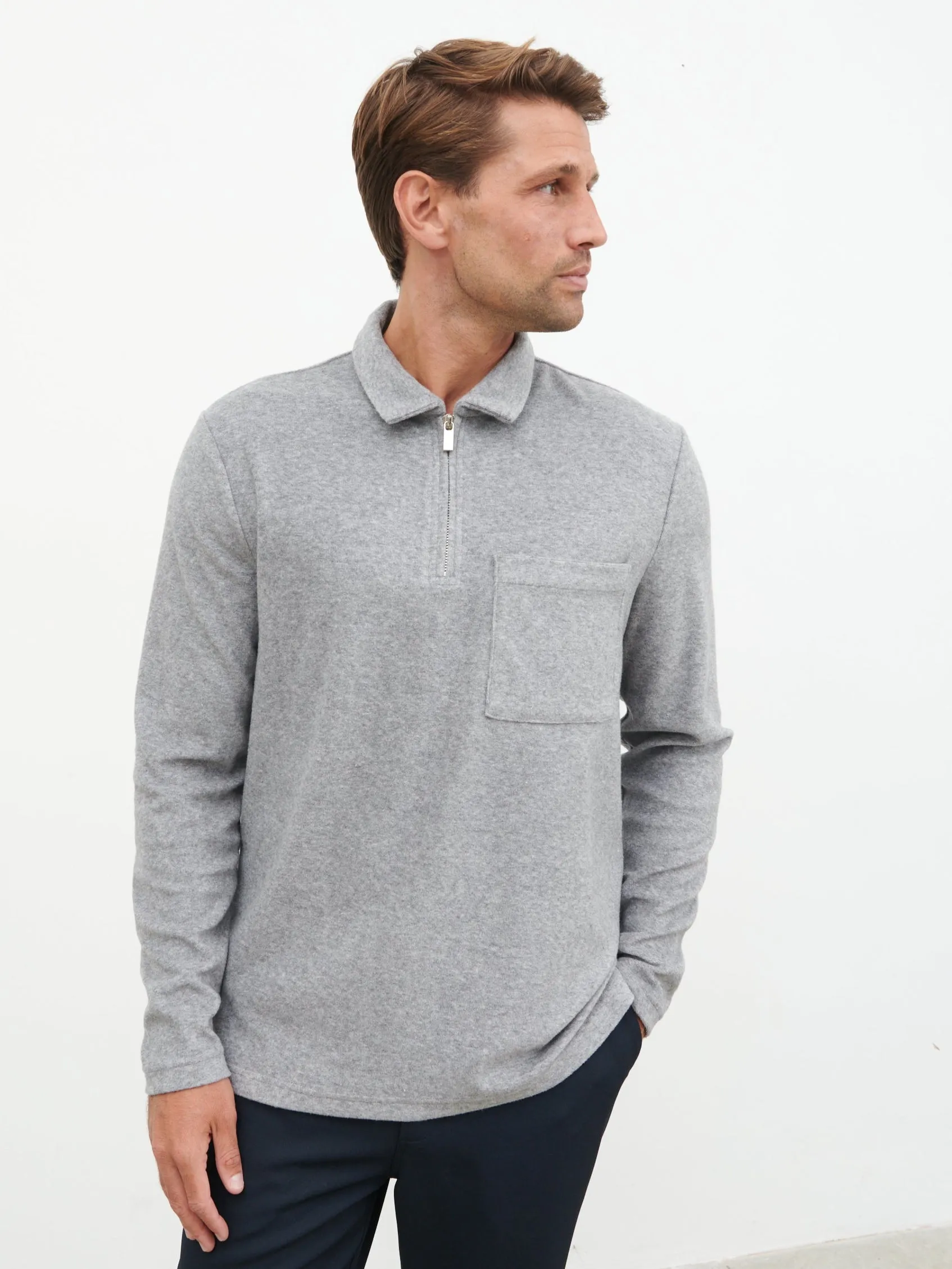 Rio Zip Towelling Polo - Charcoal sold by NOBL product image thumbnail 5