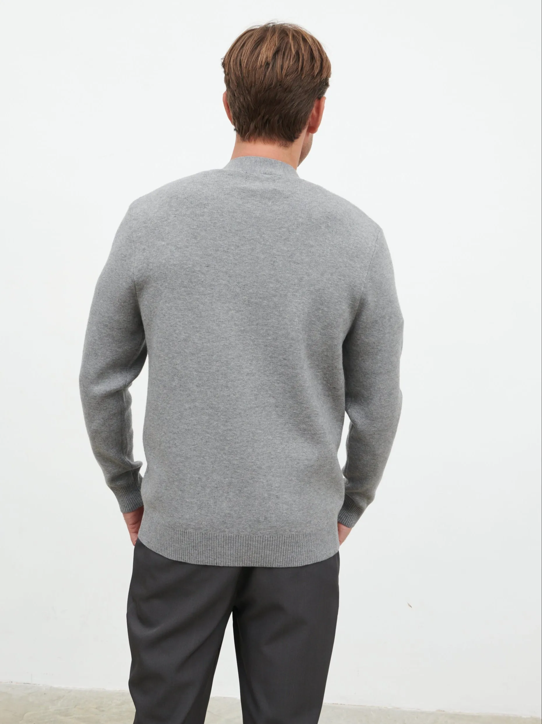 Kian Collarless Pocket Knit Cardigan - Charcoal sold by NOBL product image thumbnail 5