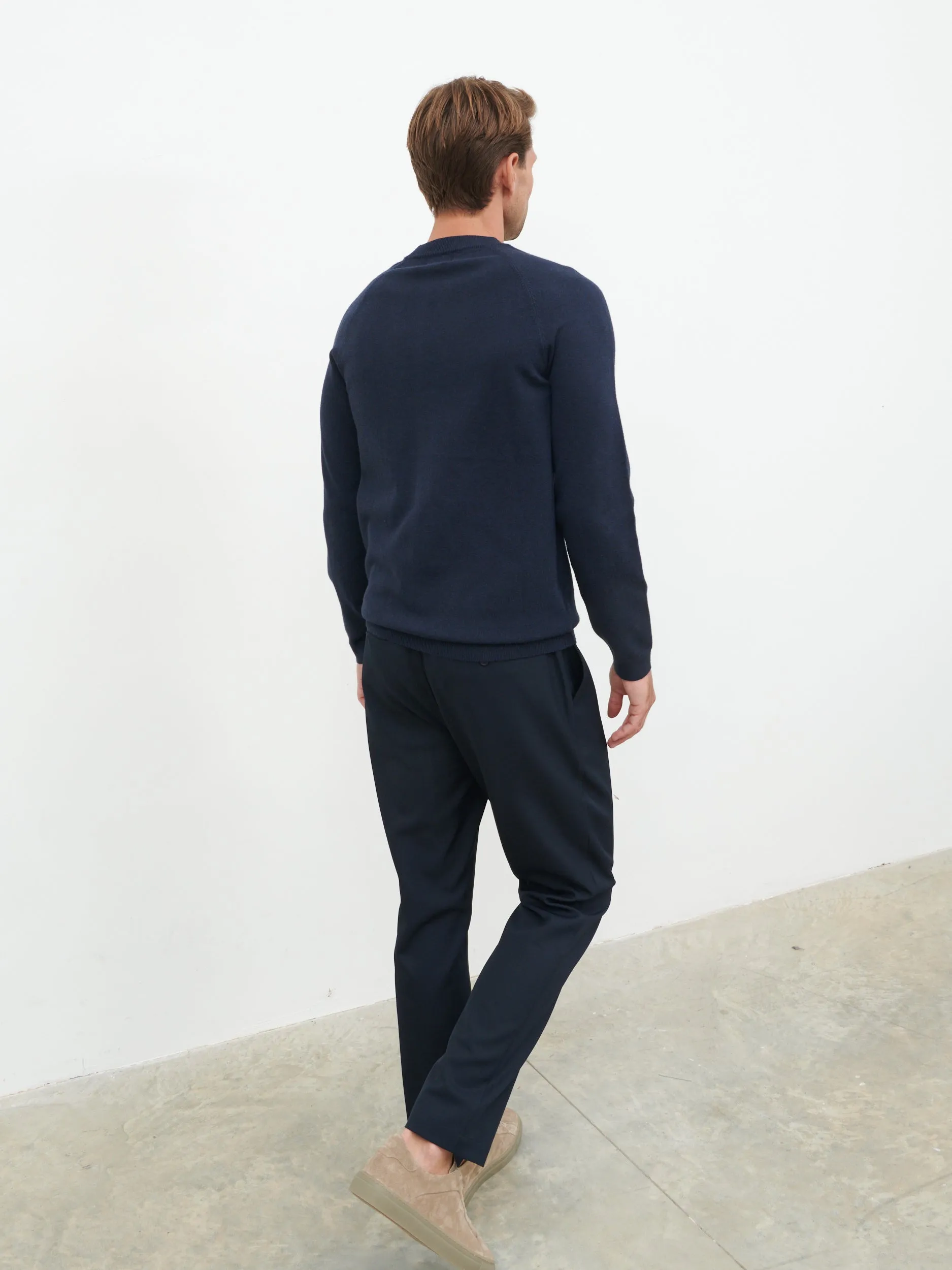 Wyatt Crew Neck Knit Jumper - Navy sold by NOBL product image thumbnail 5