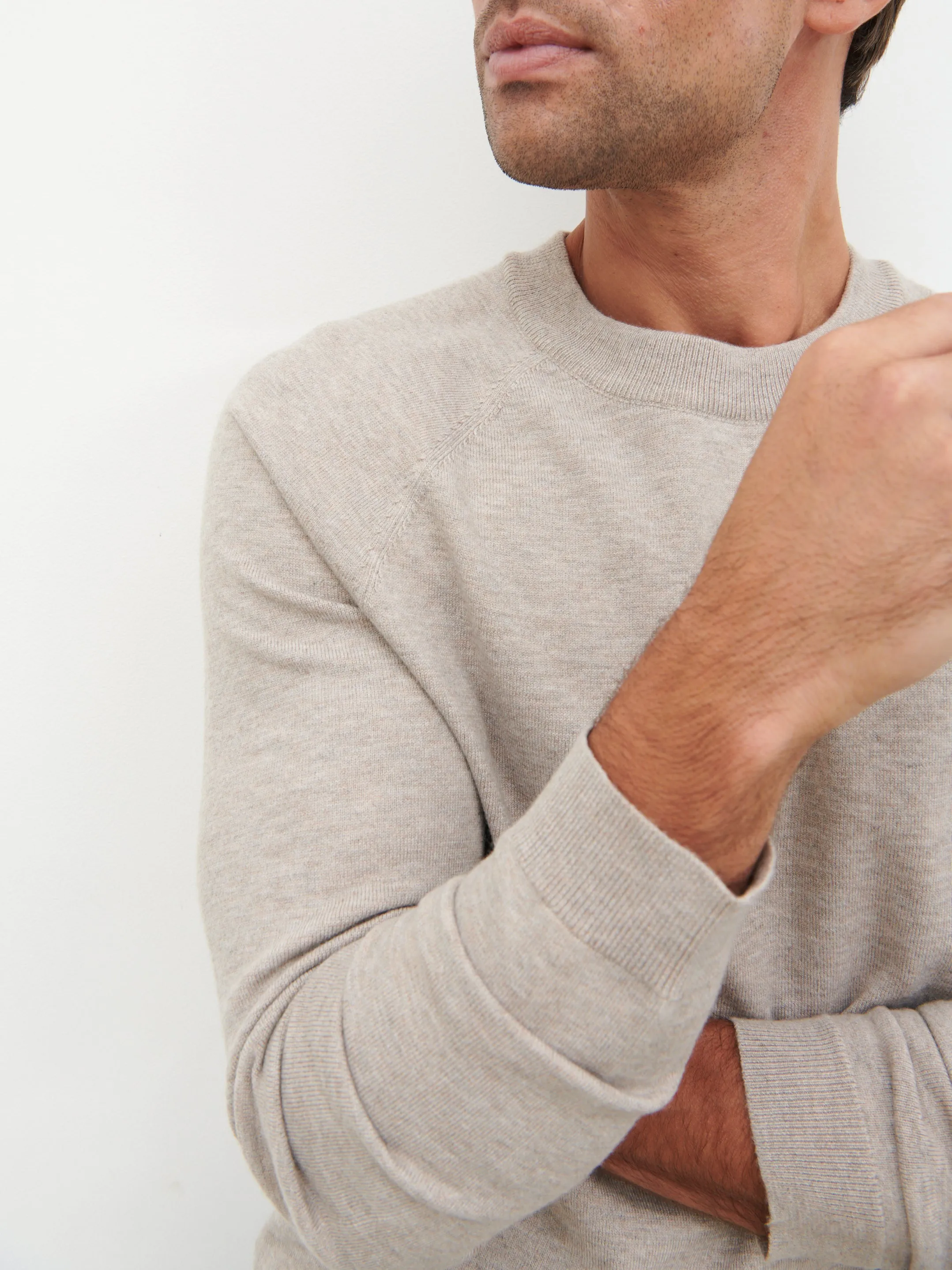 Wyatt Crew Neck Knit Jumper - Mushroom sold by NOBL product image thumbnail 3