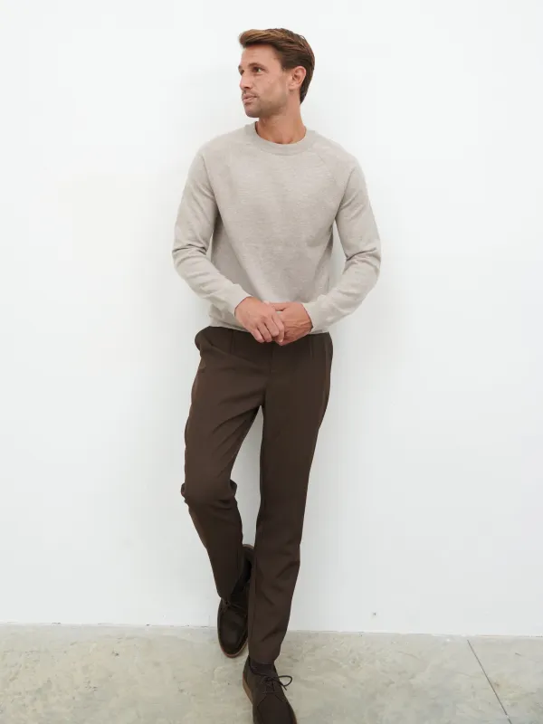 Wyatt Crew Neck Knit Jumper - Mushroom sold by NOBL
