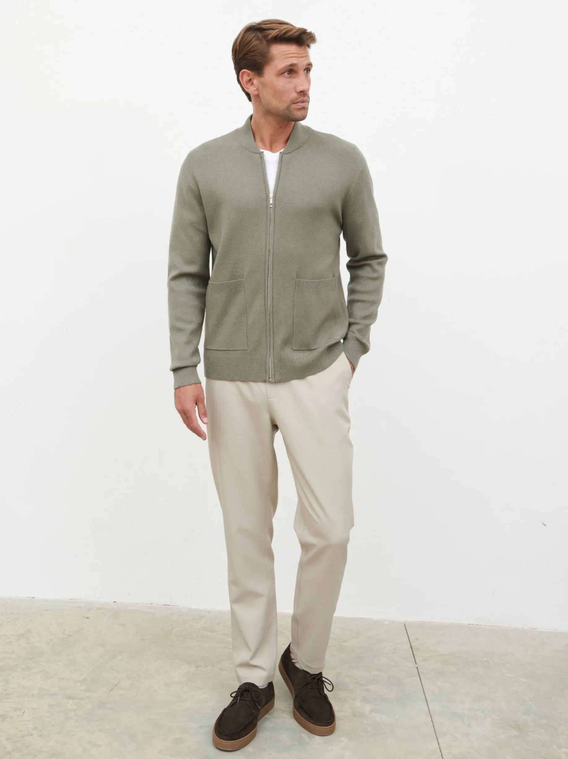 Arlo Knit Bomber Jacket - Light Grey sold by NOBL product image thumbnail 3