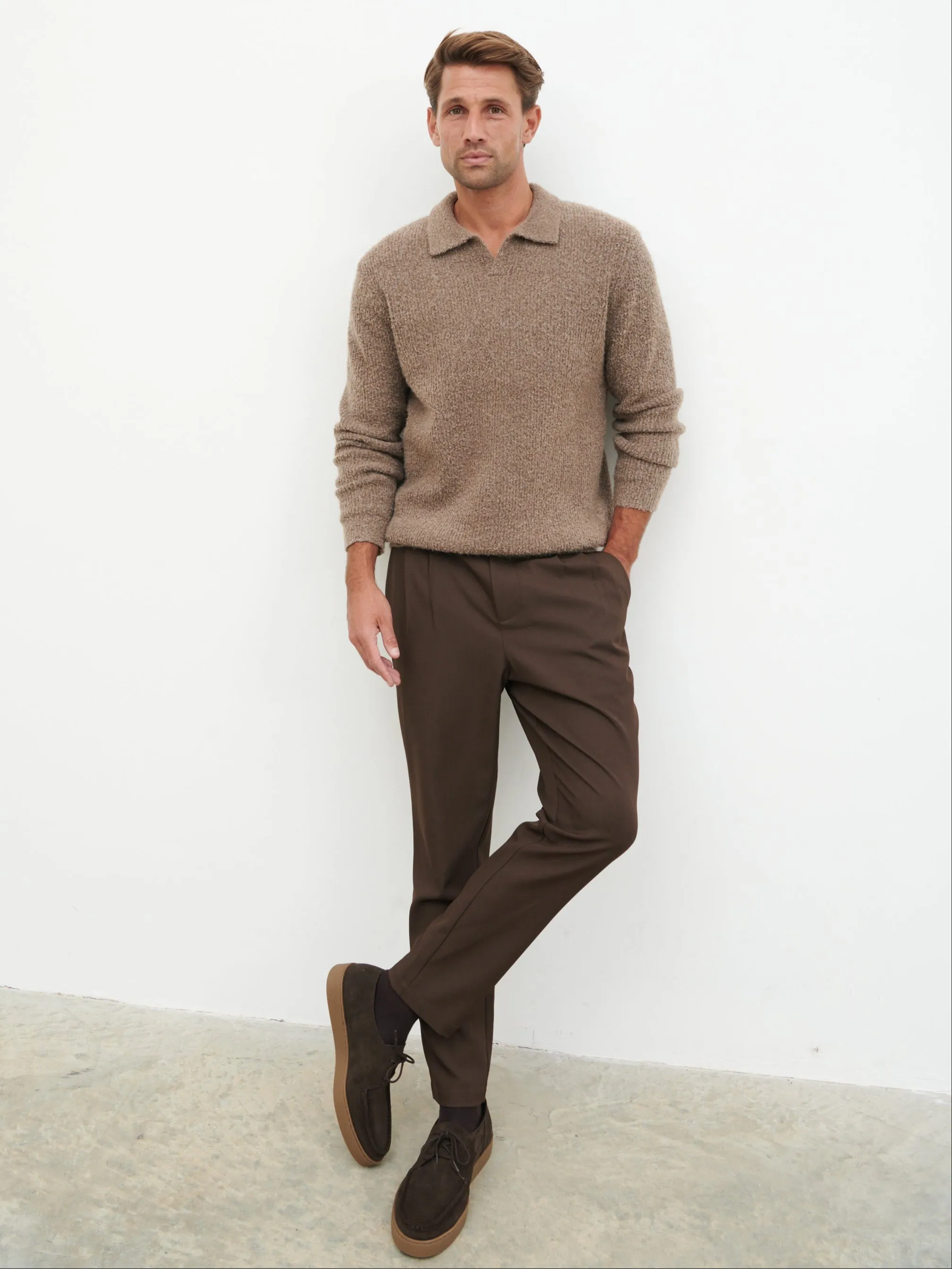 Otto Oversized Knit Polo - Light Brown sold by NOBL product image thumbnail 2