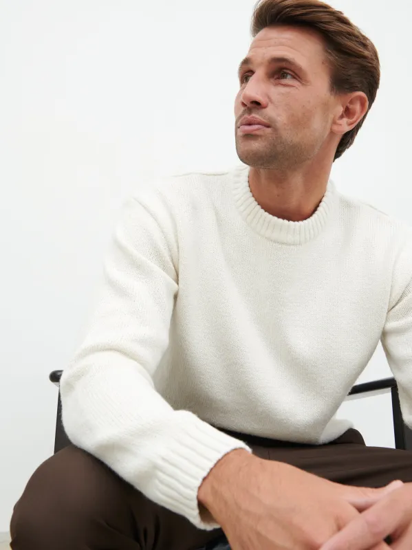 Banks Crew Neck Knit Jumper - Cream sold by NOBL