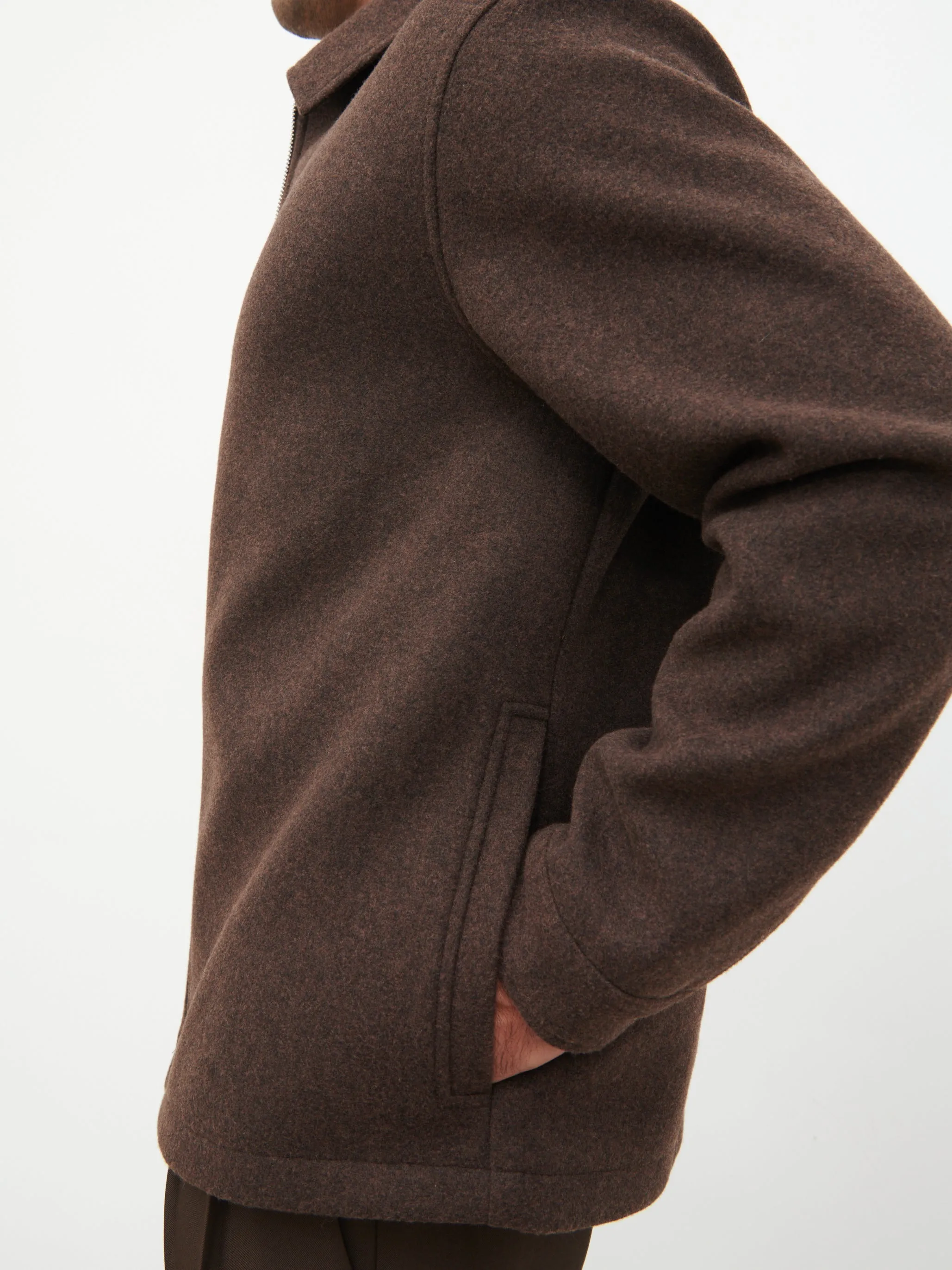 Stan Felted Zip Up Jacket - Chocolate Marl sold by NOBL product image thumbnail 4