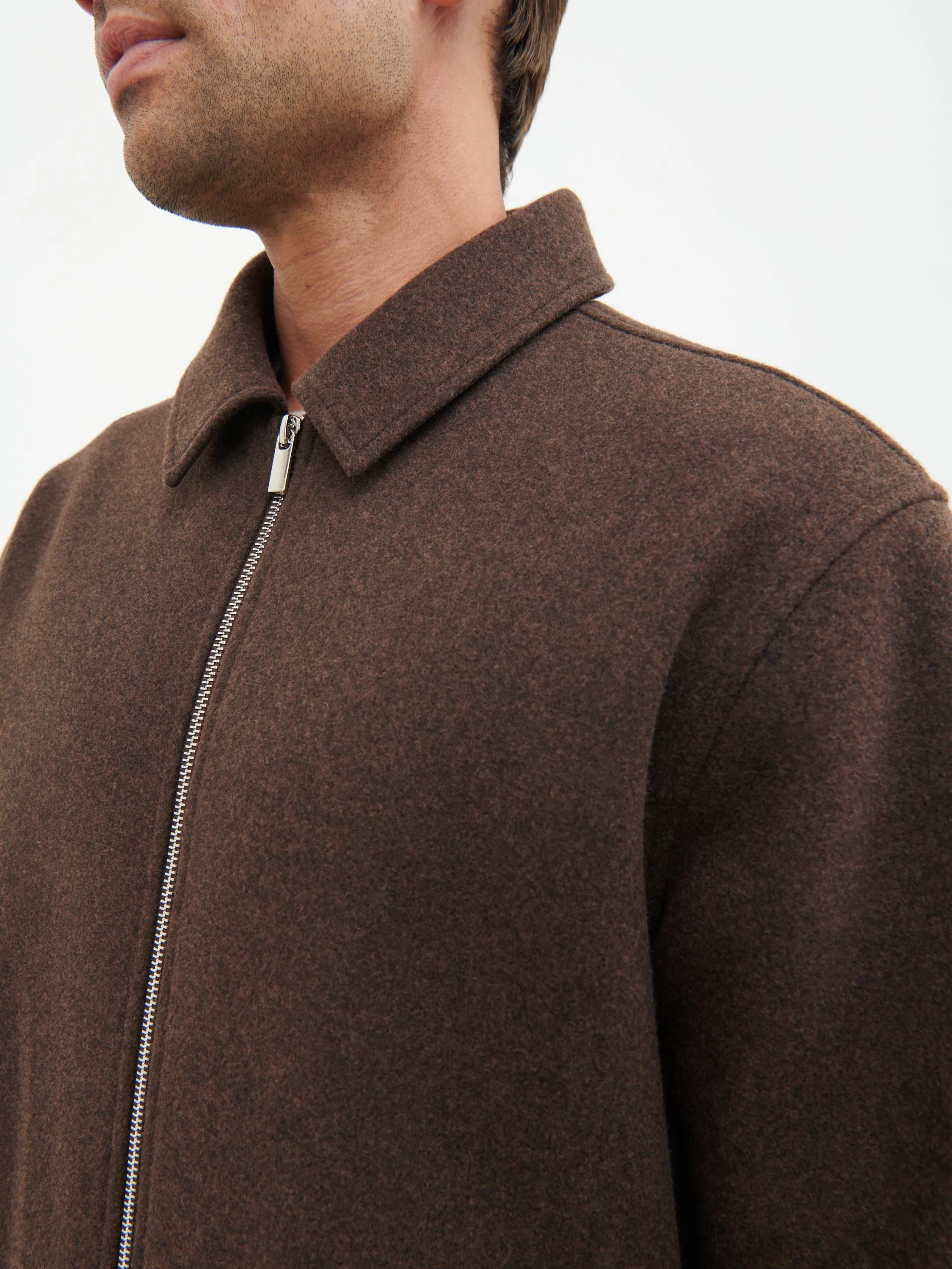 Stan Felted Zip Up Jacket - Chocolate Marl sold by NOBL product image thumbnail 3