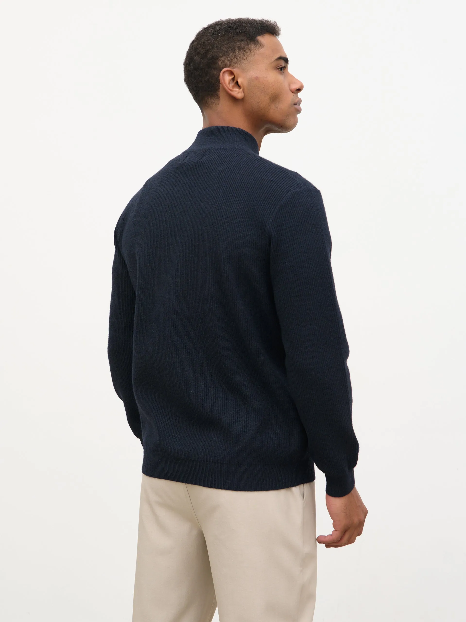 Elson Zip Funnel Neck Jumper - Navy sold by NOBL product image thumbnail 4