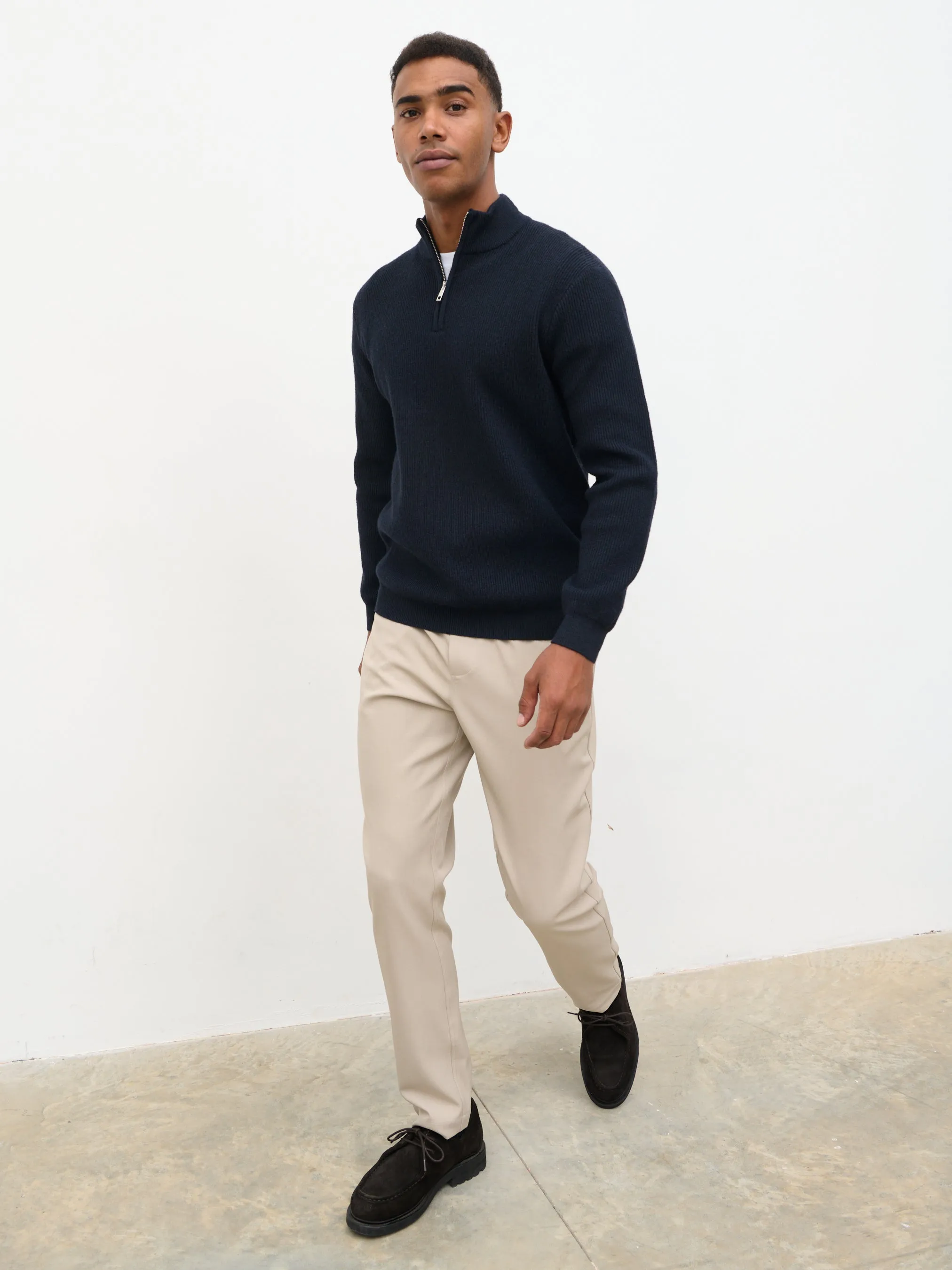 Elson Zip Funnel Neck Jumper - Navy sold by NOBL product image thumbnail 3