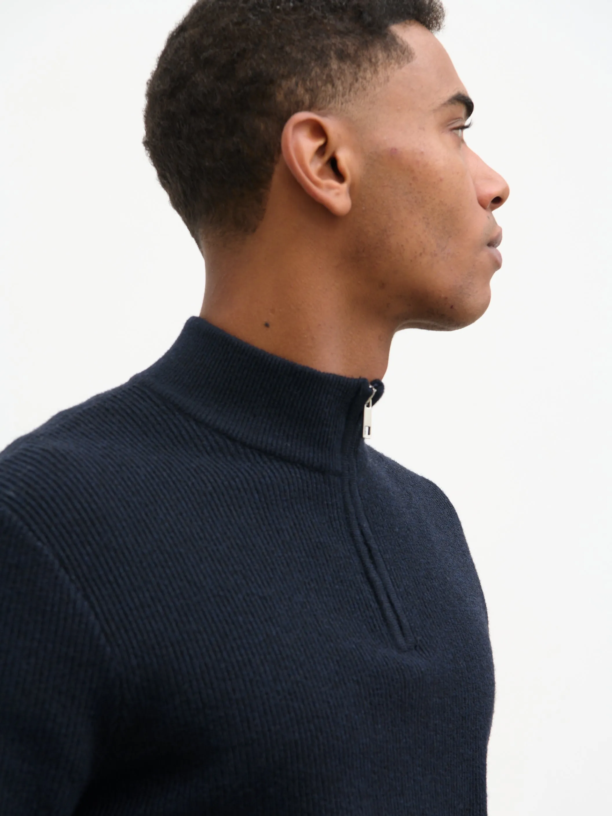 Elson Zip Funnel Neck Jumper - Navy sold by NOBL product image thumbnail 2