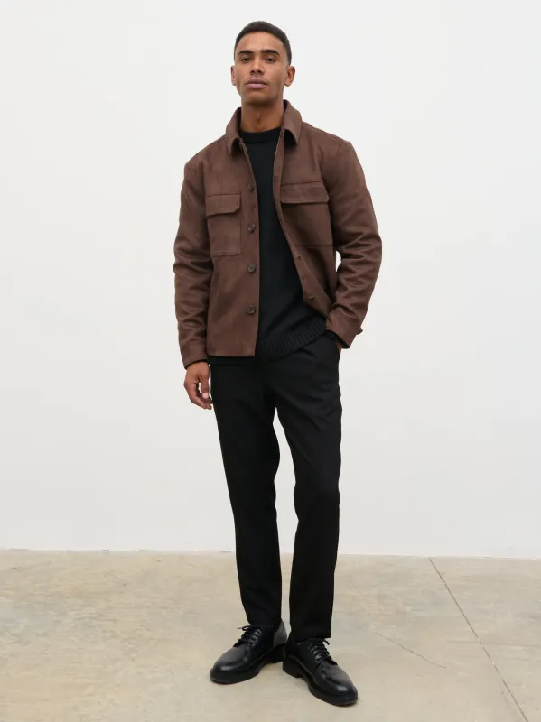 Hearn Faux Suede Jacket - Chocolate Brown sold by NOBL