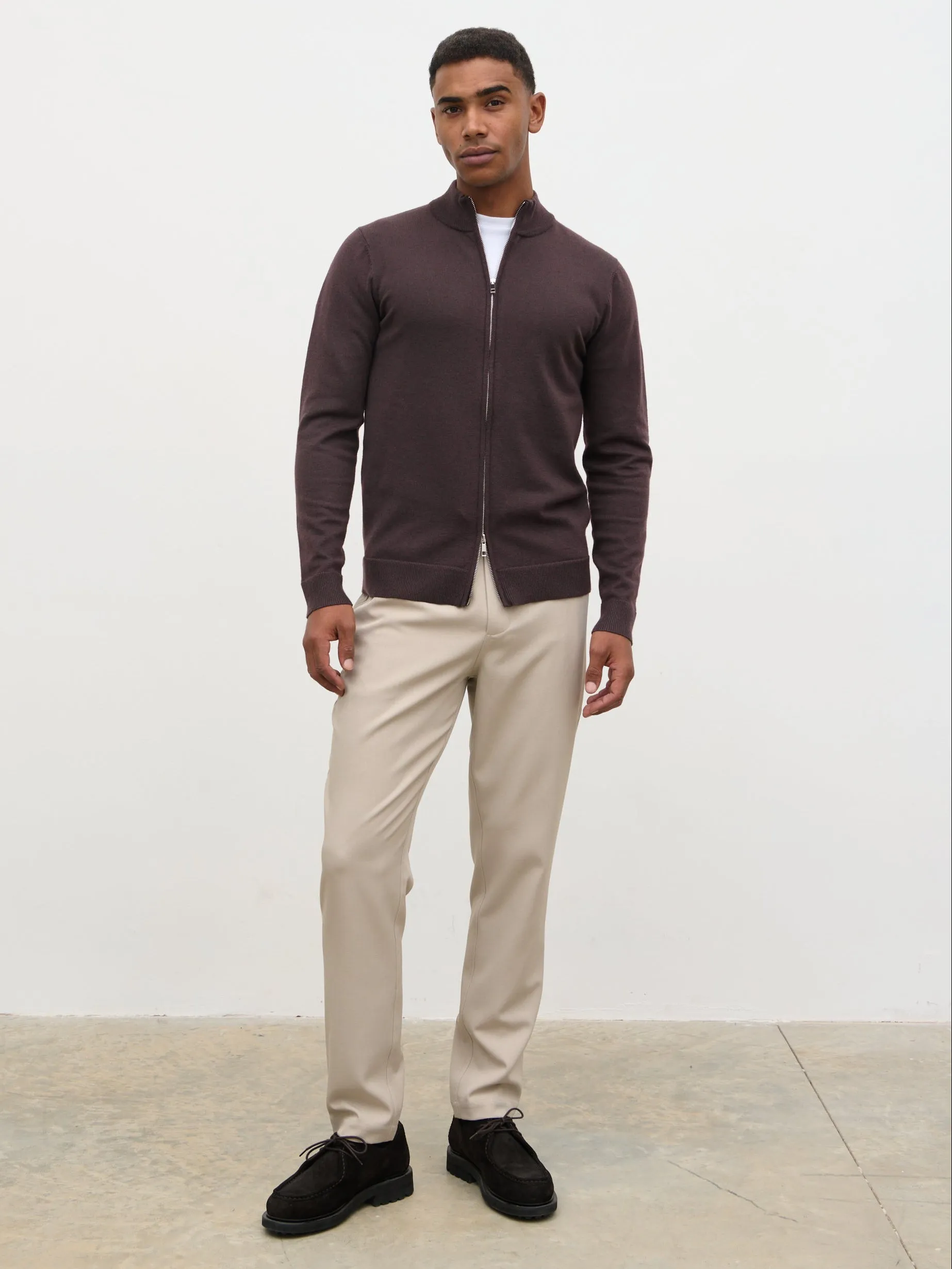 Levi Zip Knit Jacket - Chocolate Brown sold by NOBL product image thumbnail 2