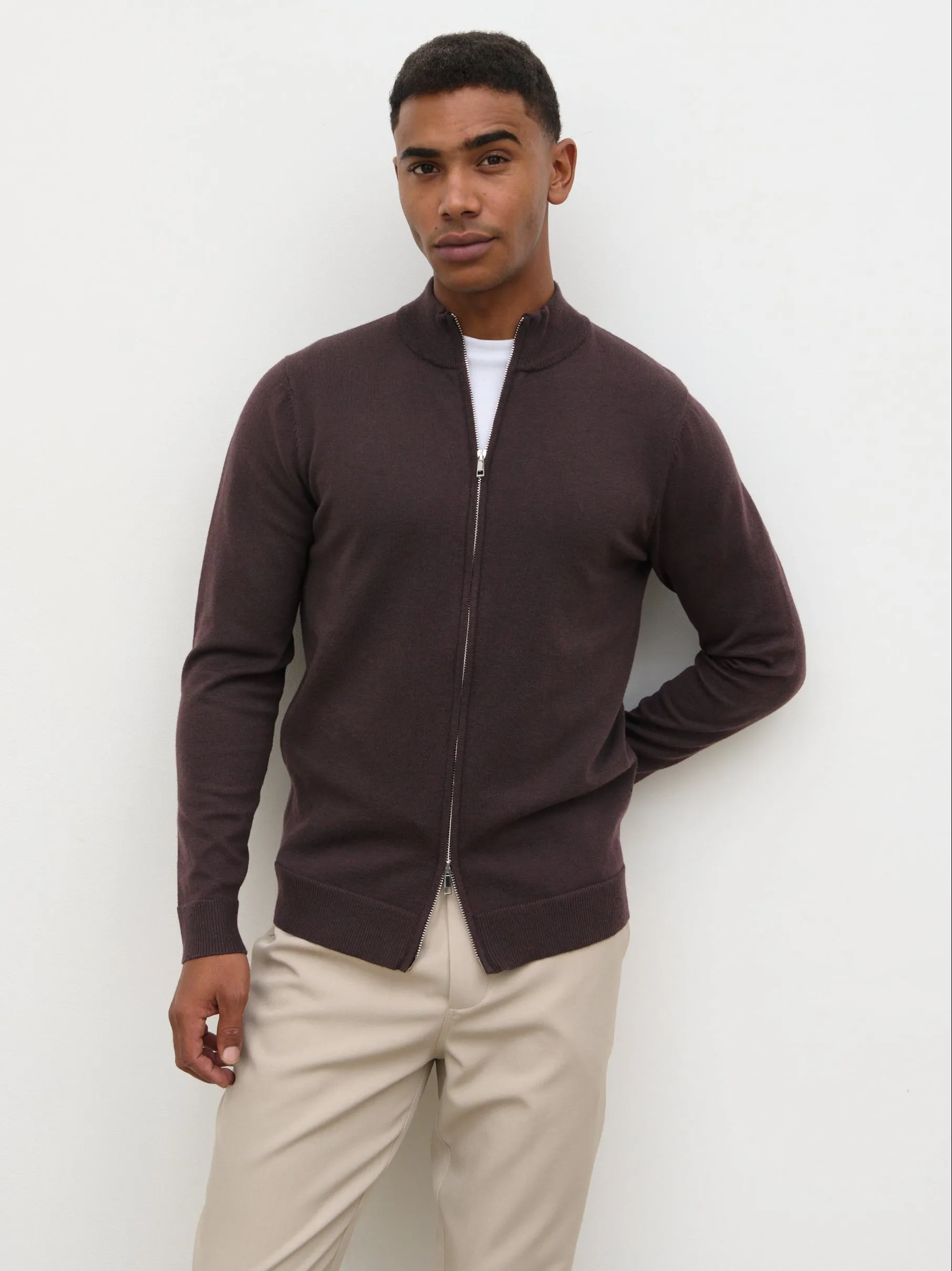 Levi Zip Knit Jacket - Chocolate Brown sold by NOBL product image thumbnail 5