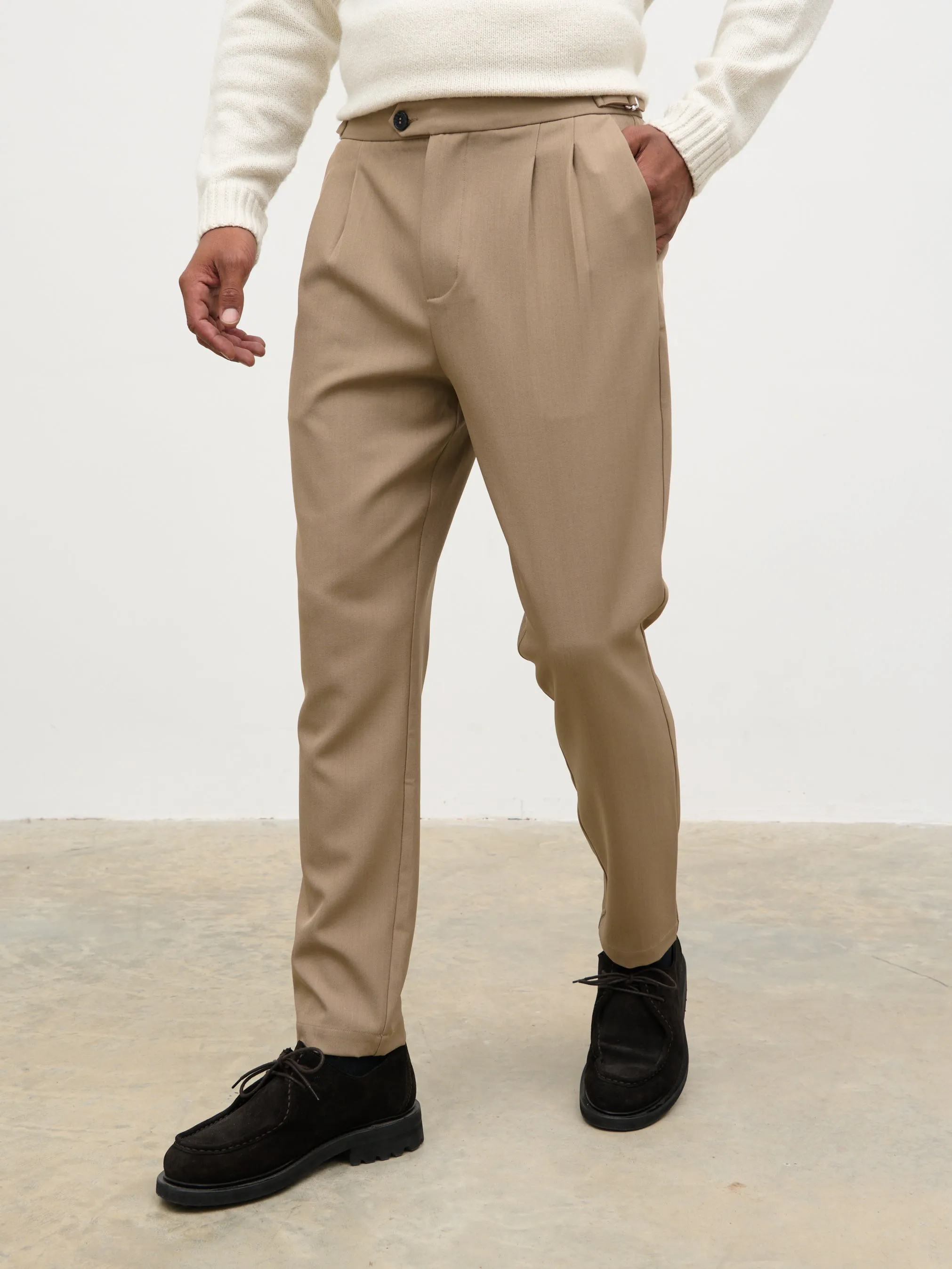 Axton Tailored Trousers - Dark Beige sold by NOBL product image thumbnail 2