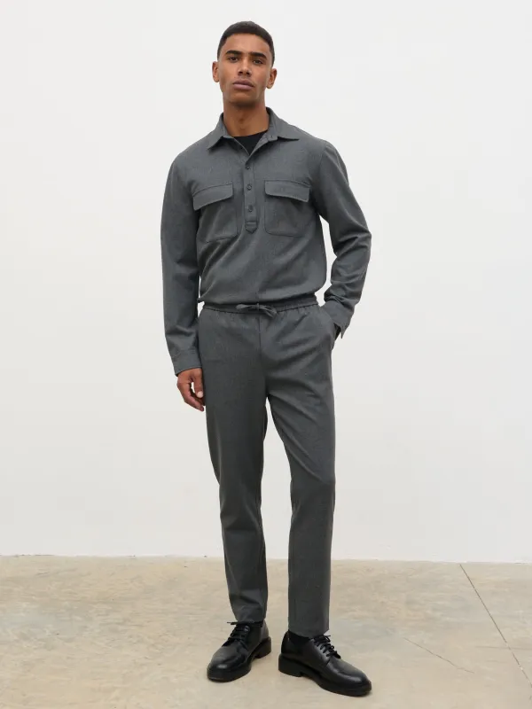 Theodore Drawstring Trousers - Charcoal sold by NOBL