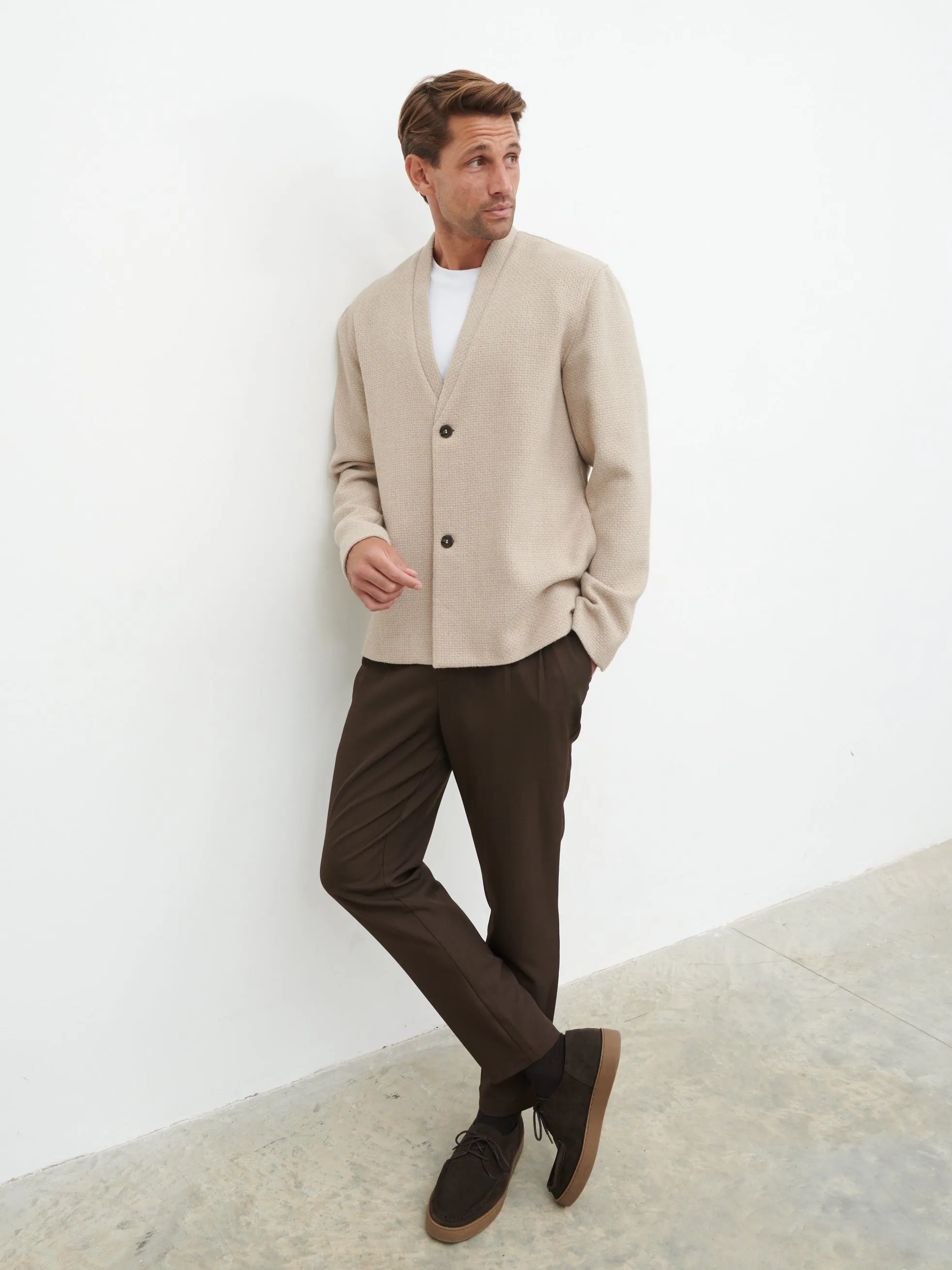Bear Collarless Jacket - Beige sold by NOBL product image thumbnail 3