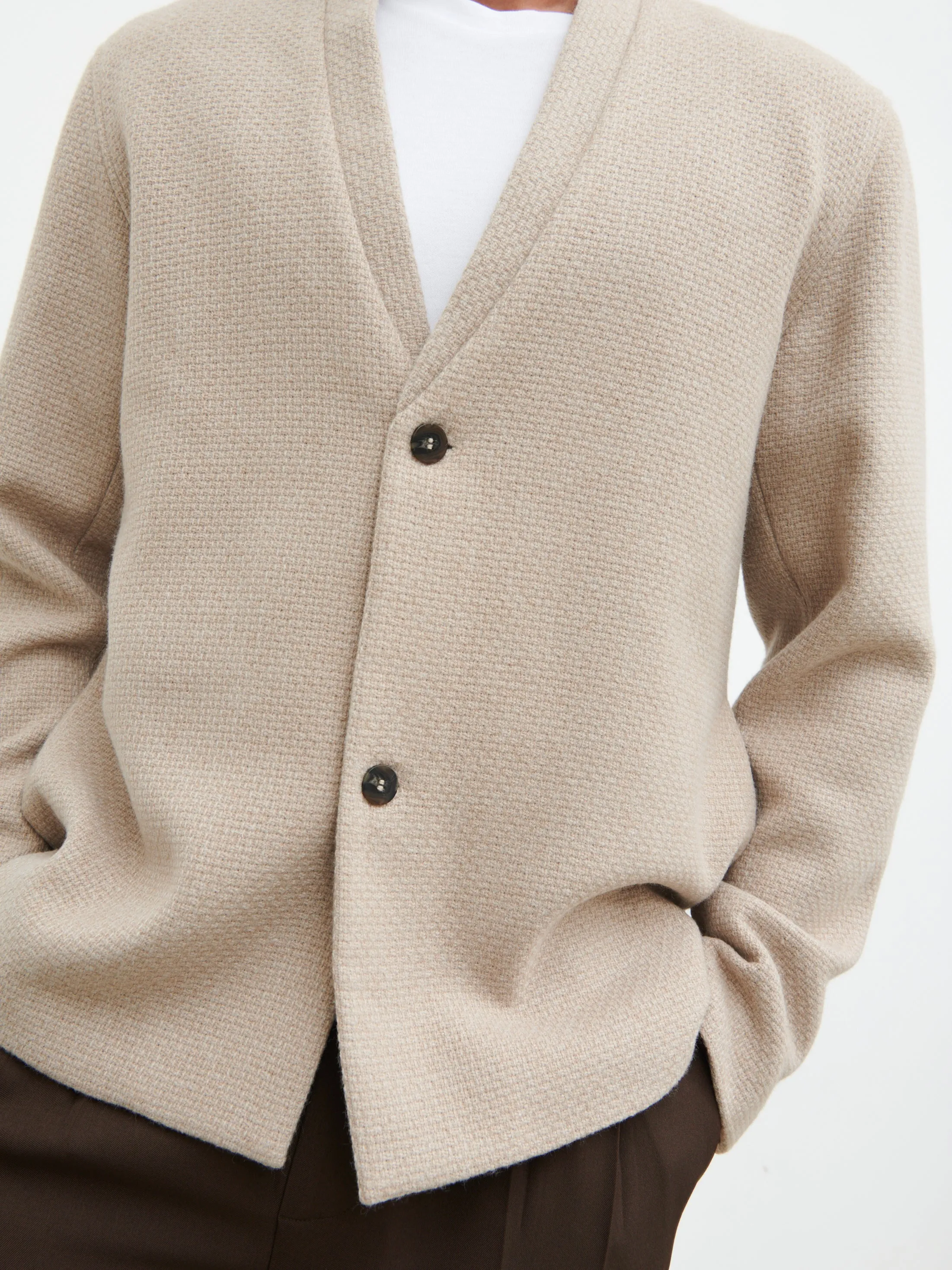 Bear Collarless Jacket - Beige sold by NOBL product image thumbnail 4
