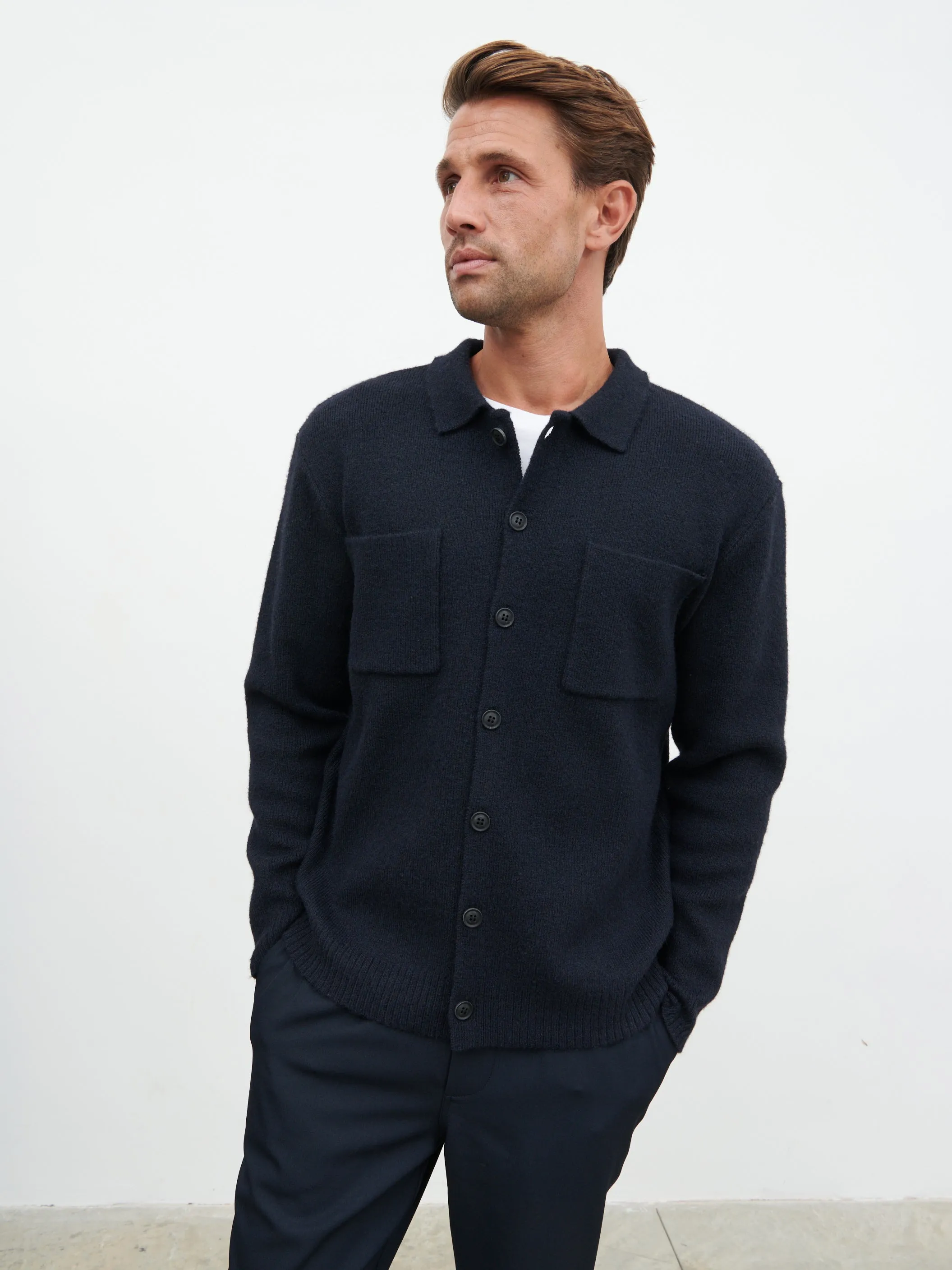 Brooks Knitted Shirt - Navy sold by NOBL product image thumbnail 4