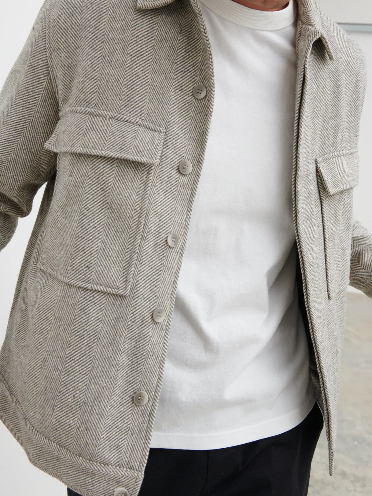Spencer Herringbone Jacket - Grey and Cream sold by NOBL product image thumbnail 5