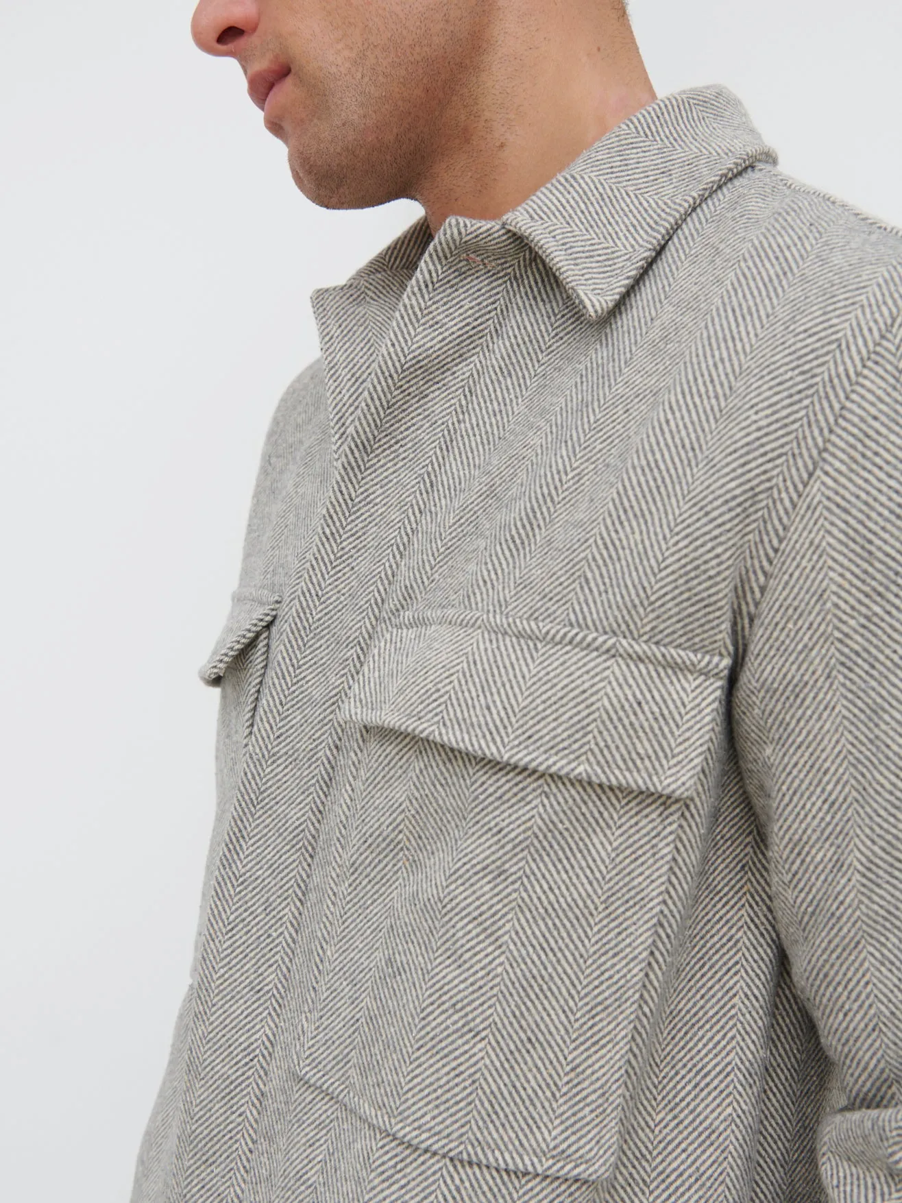 Spencer Herringbone Jacket - Grey and Cream sold by NOBL product image thumbnail 2