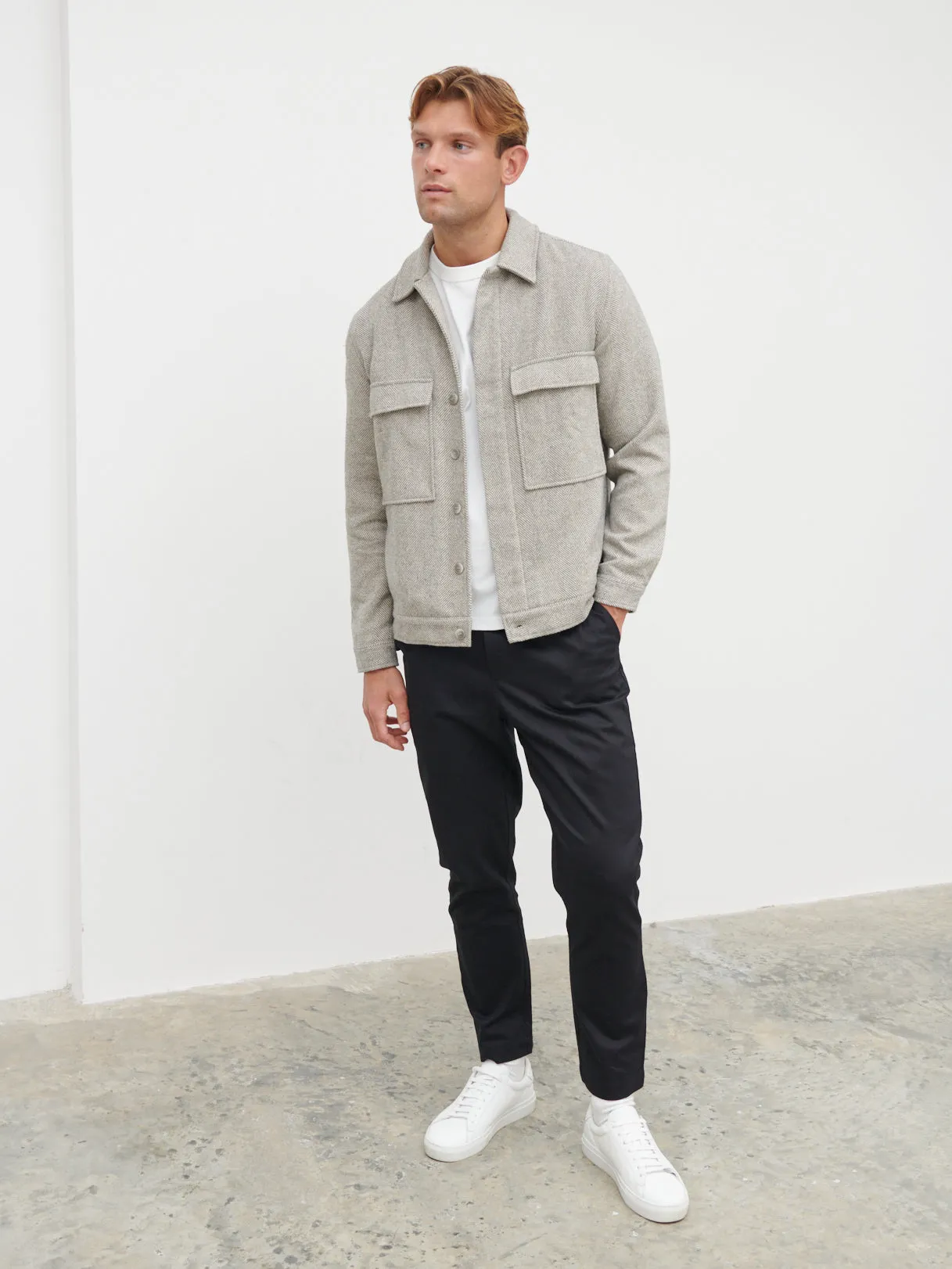 Spencer Herringbone Jacket - Grey and Cream sold by NOBL product image thumbnail 4
