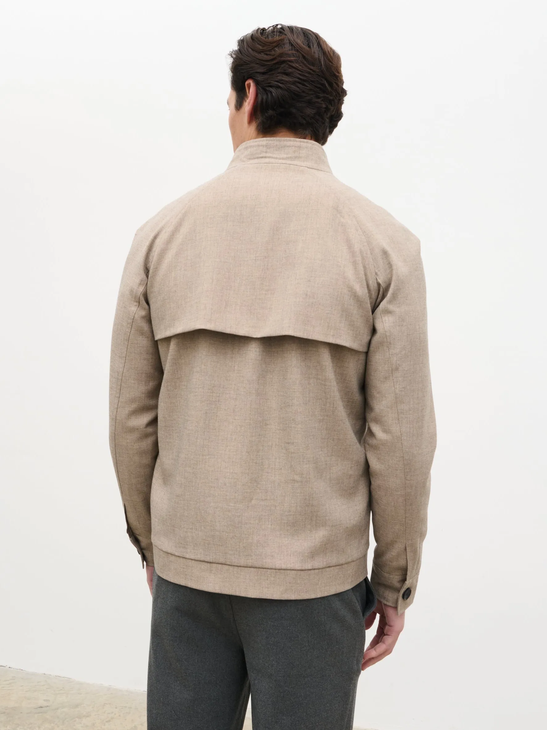 Vincent High Neck Zip Jacket - Beige Marl sold by NOBL product image thumbnail 4