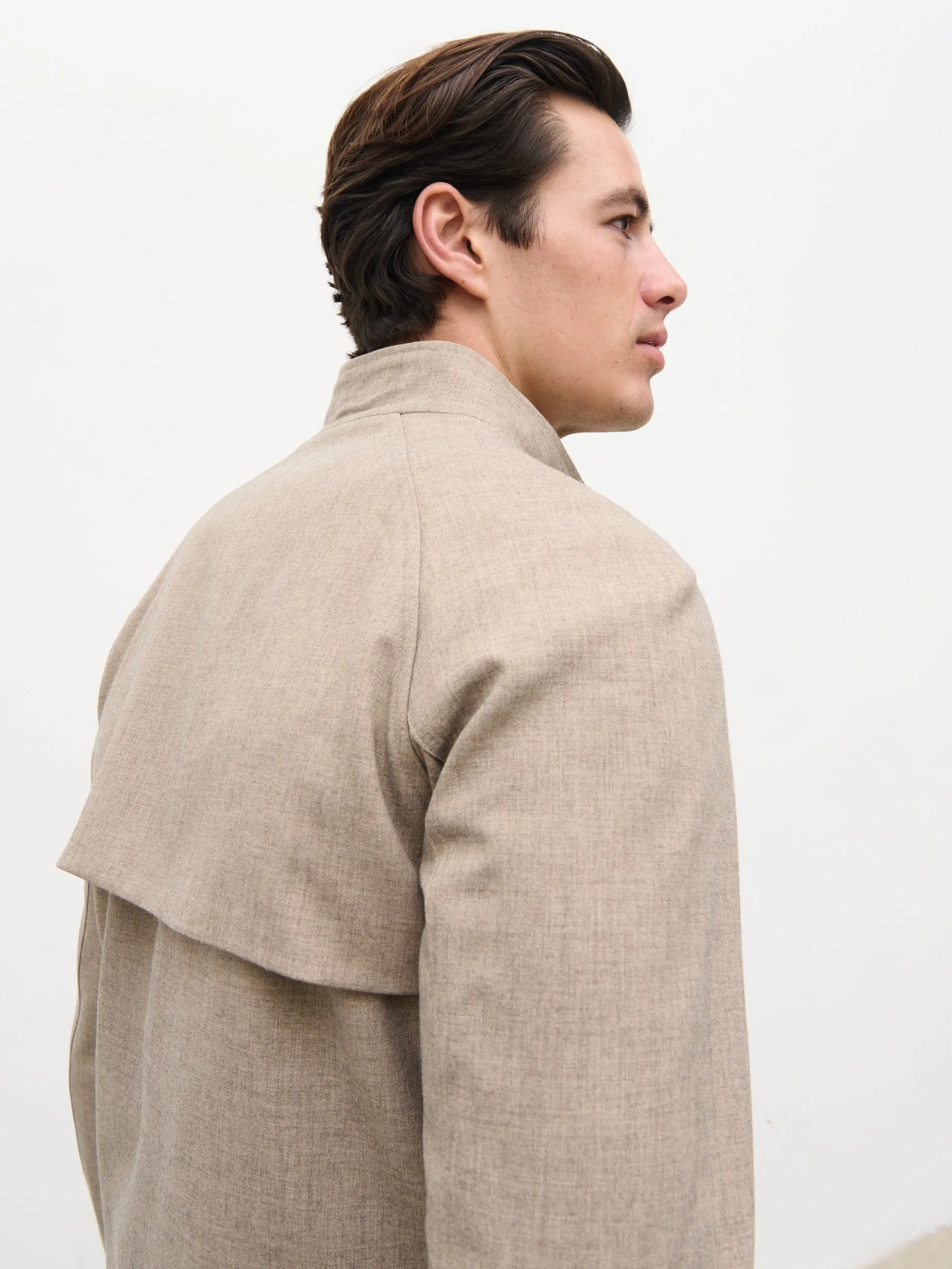 Vincent High Neck Zip Jacket - Beige Marl sold by NOBL product image thumbnail 5