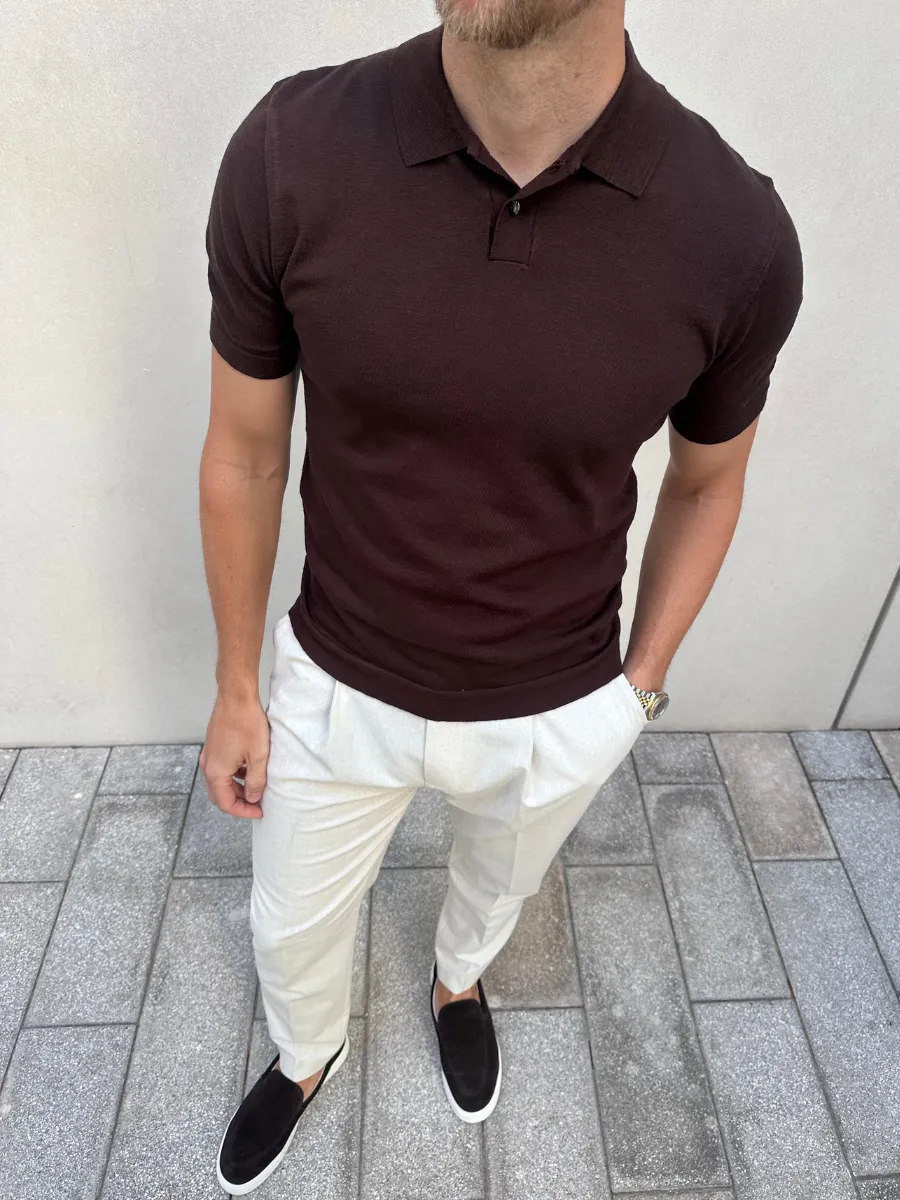 Brax Small Placket Knit Polo Top - Brown sold by NOBL product image thumbnail 2