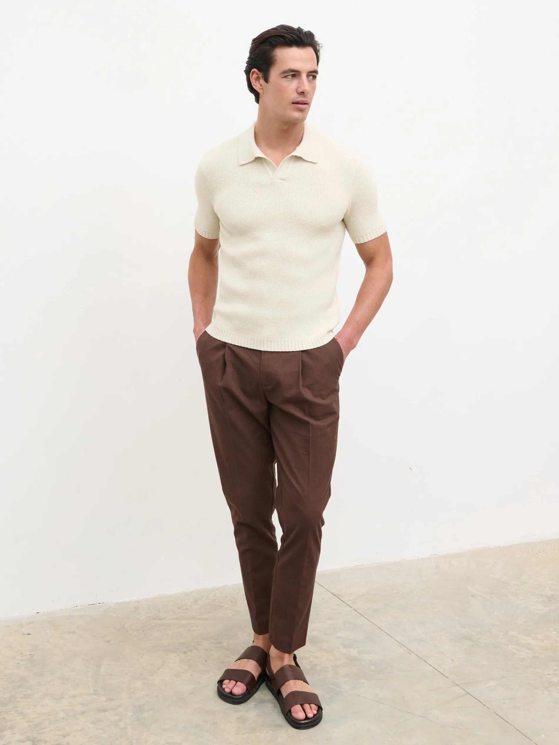 Mason Fine Tape Knit Polo - Light Grey sold by NOBL product image thumbnail 2