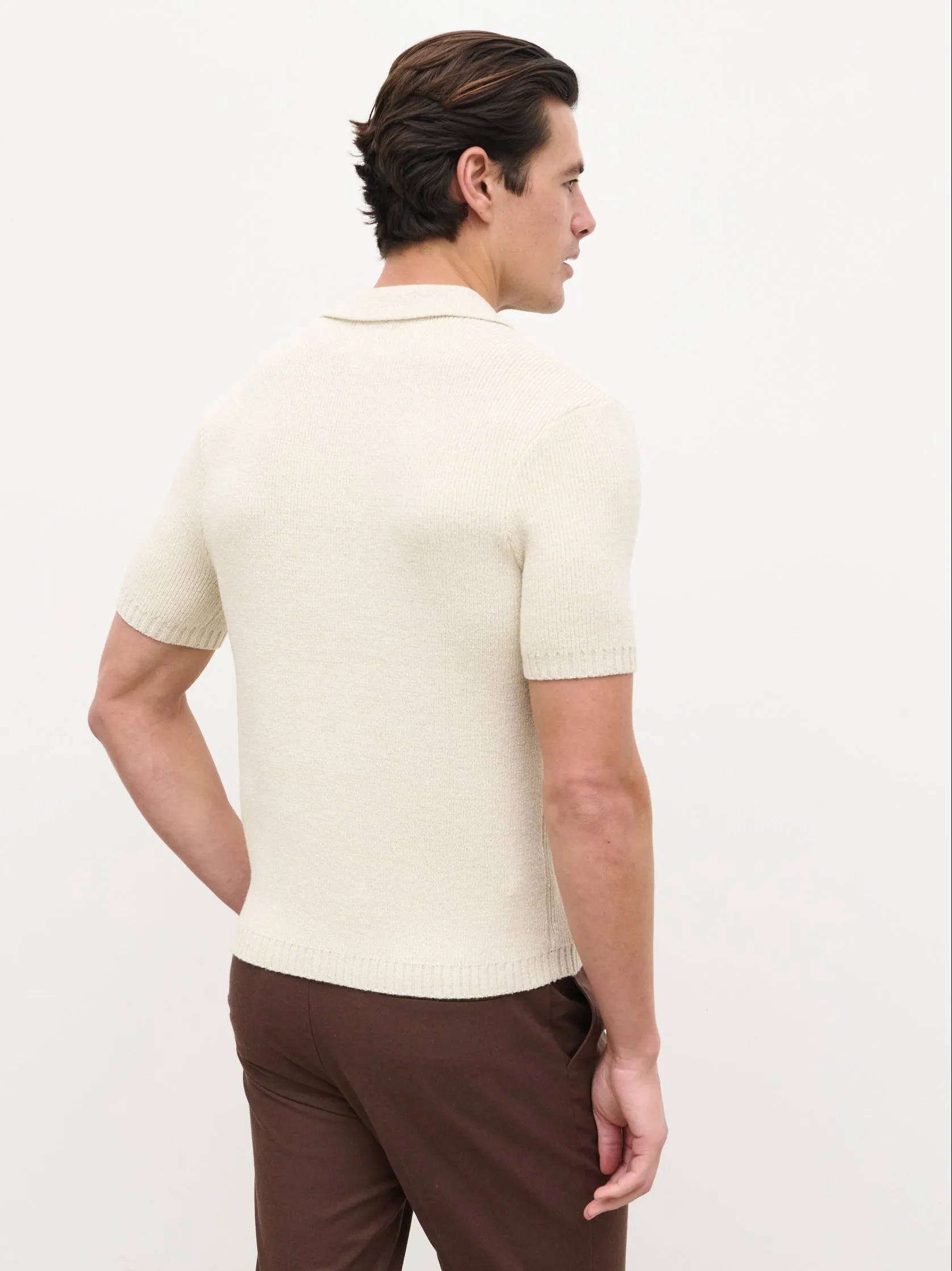 Mason Fine Tape Knit Polo - Light Grey sold by NOBL product image thumbnail 5