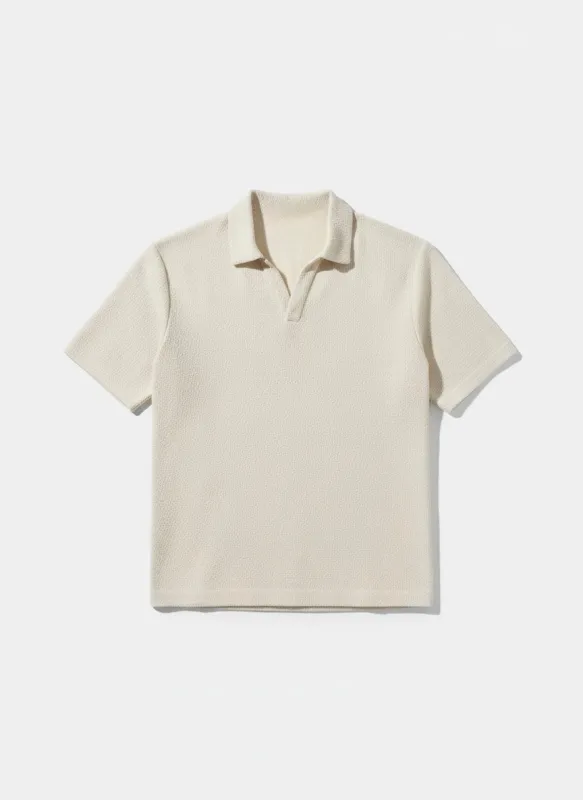 Alexander Textured Jersey Short Sleeve Shirt - Beige made by NOBL