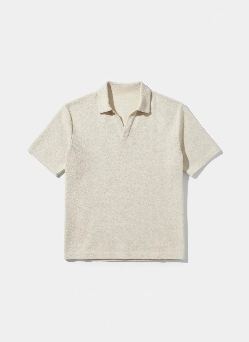 Alexander Textured Jersey Short Sleeve Shirt - Beige sold by NOBL