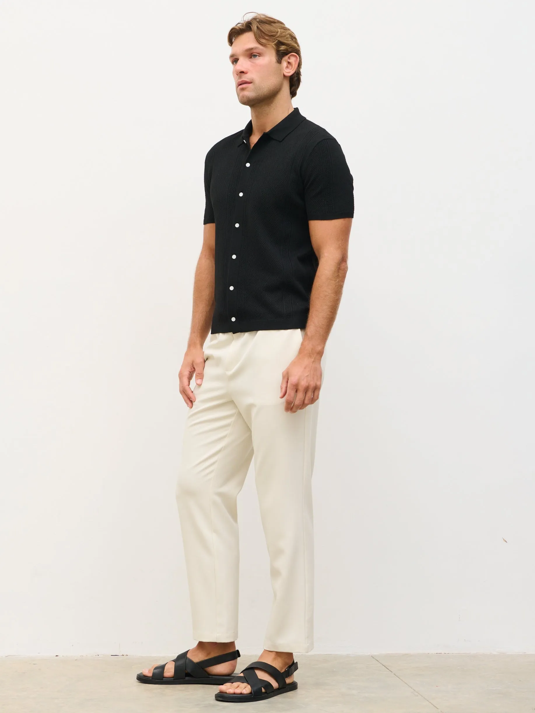 Rafael Openwork Knit Shirt - Black sold by NOBL product image thumbnail 4