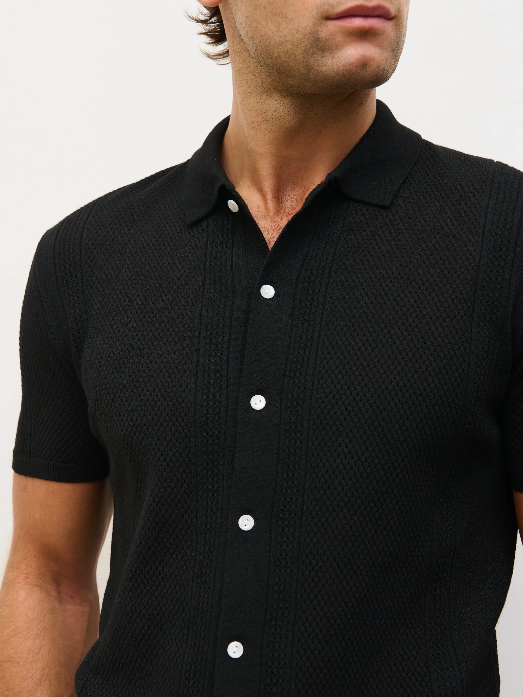 Rafael Openwork Knit Shirt - Black sold by NOBL product image thumbnail 2