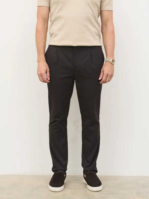 Grayson Smart Chino Trousers - Dark Brown made by NOBL