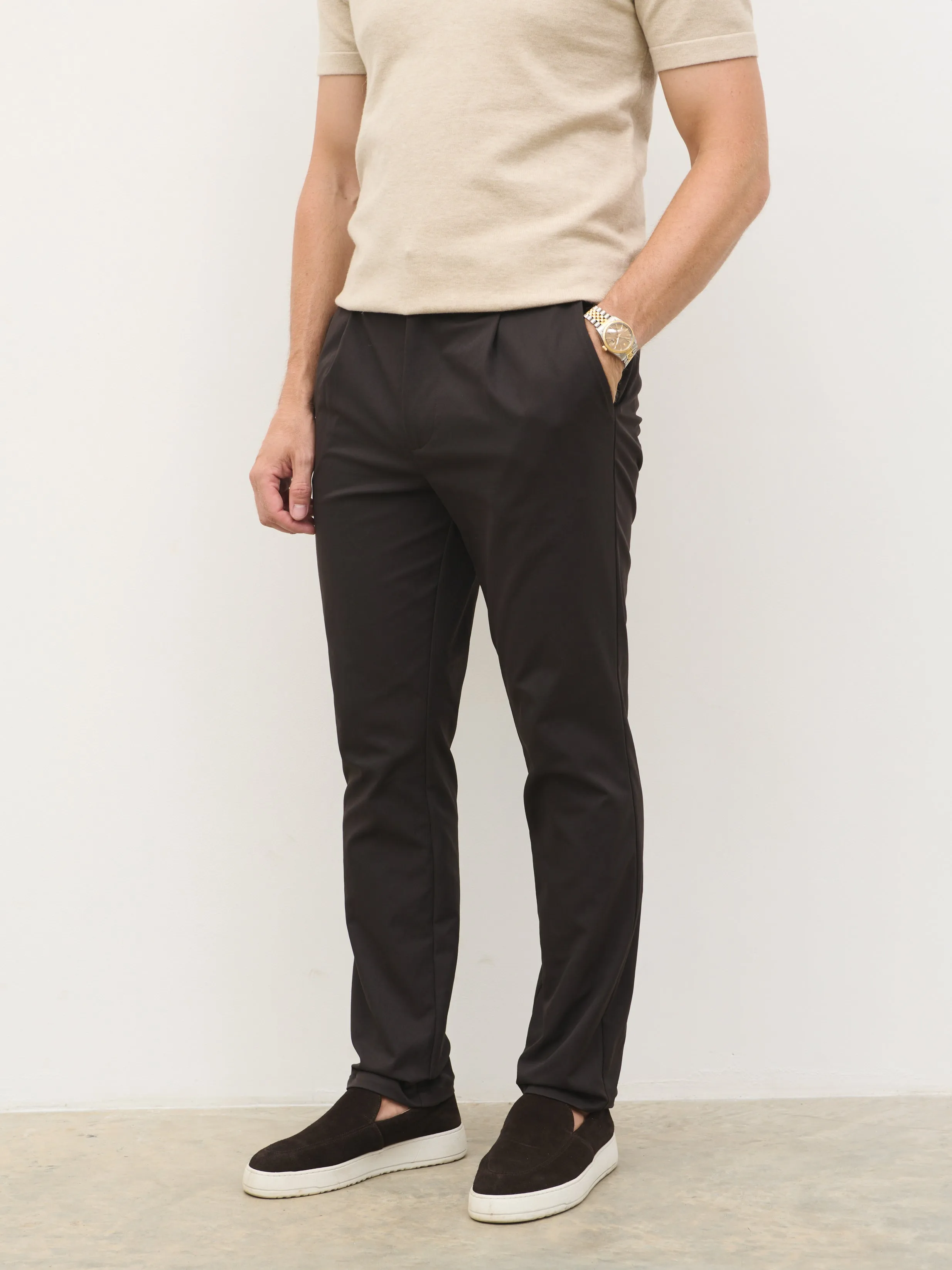 Grayson Smart Chino Trousers - Dark Brown sold by NOBL product image thumbnail 2