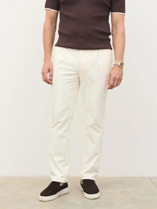 Grayson Smart Chino Trousers - Light Stone made by NOBL