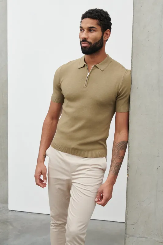 Jaxon Zip Polo - Light Green sold by NOBL