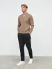 Maddox Ribbed Knit Bomber Jacket - Tobacco sold by NOBL