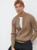 Maddox Ribbed Knit Bomber Jacket - Tobacco sold by NOBL