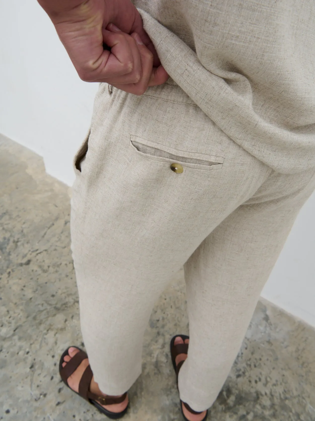 Jenson Linen Trousers - Natural sold by NOBL product image thumbnail 4
