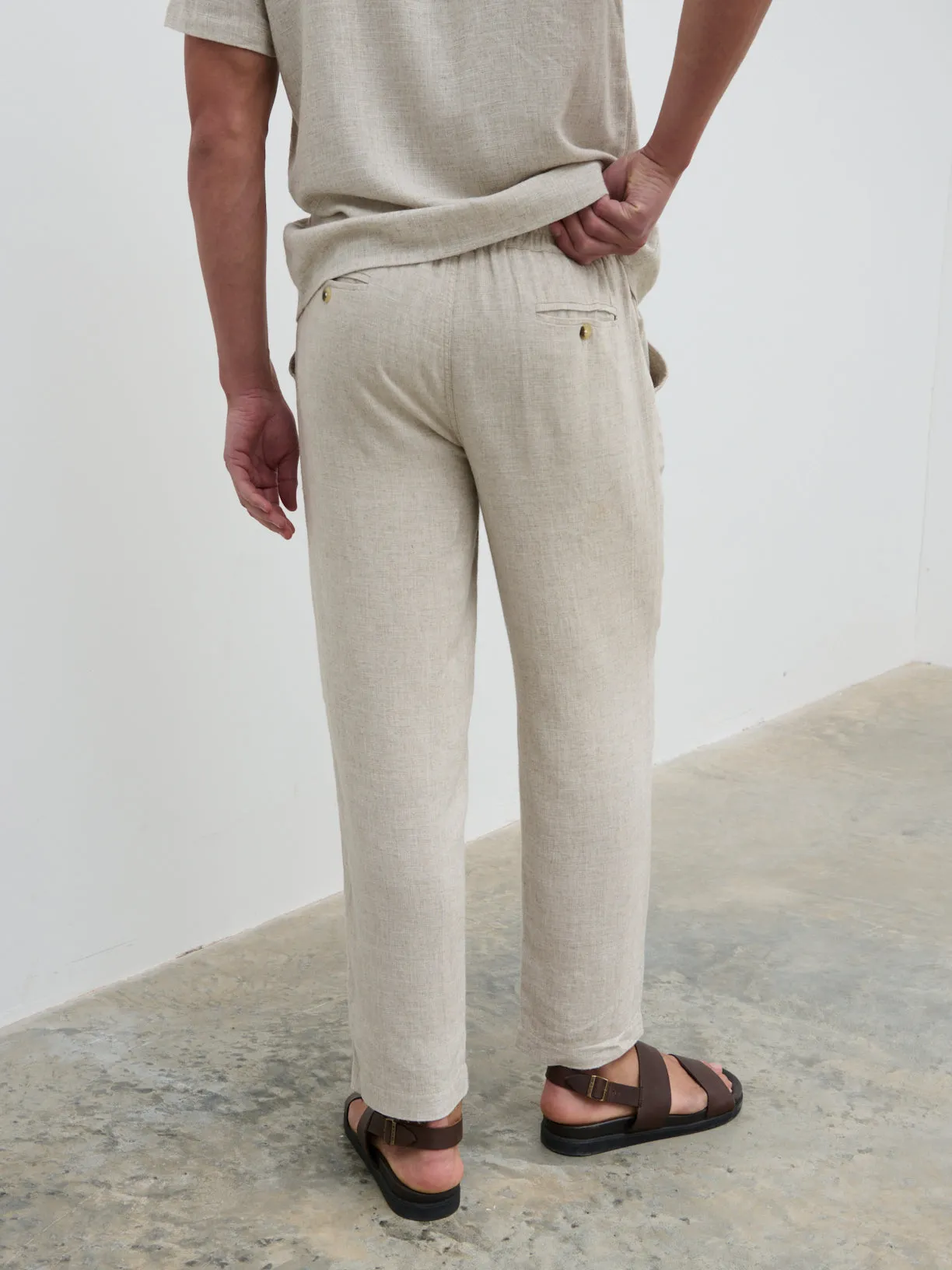 Jenson Linen Trousers - Natural sold by NOBL product image thumbnail 5