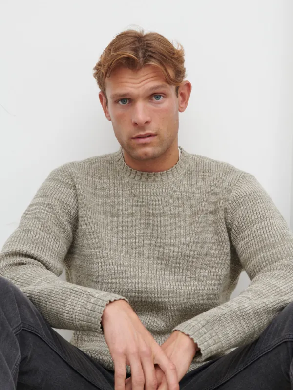 Dylan Crew Neck Knit Jumper - Olive sold by NOBL