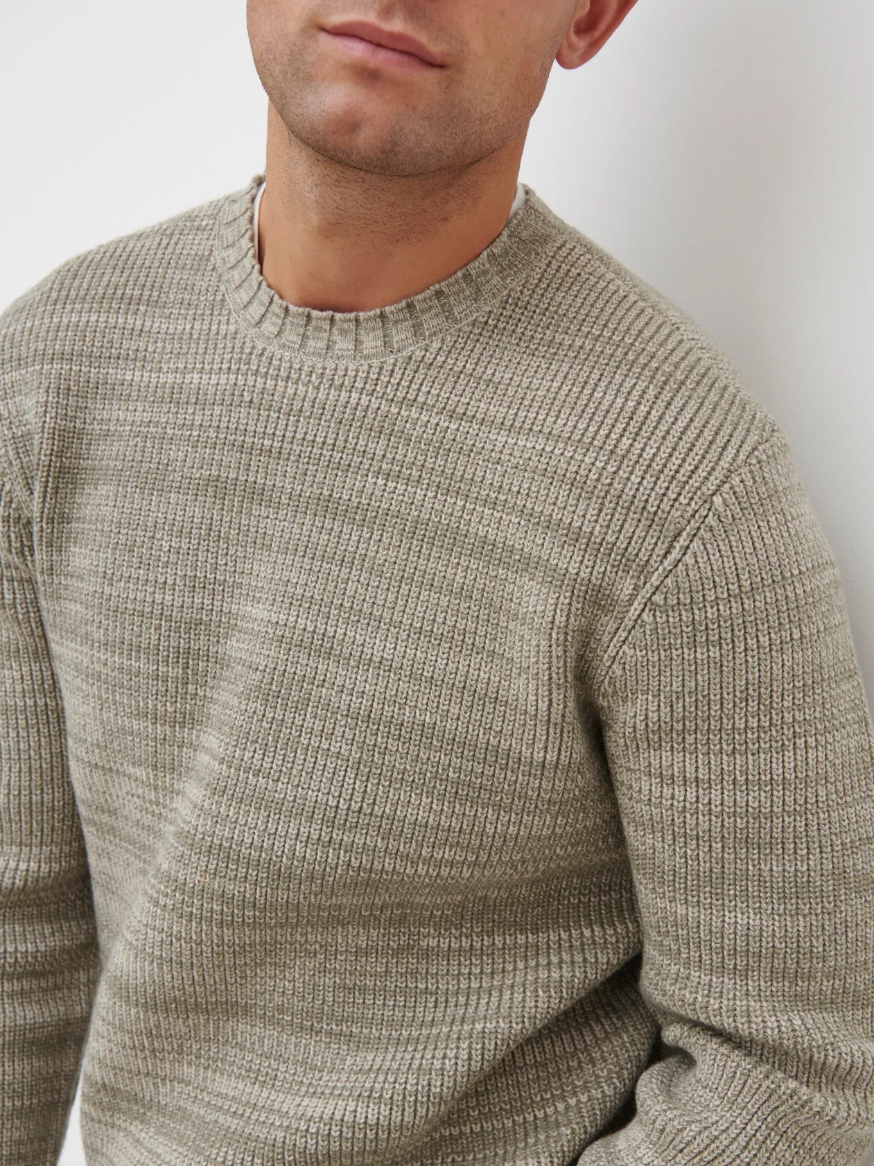 Dylan Crew Neck Knit Jumper - Olive sold by NOBL product image thumbnail 4