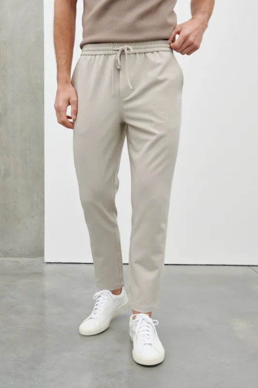 Benson Relaxed Drawstring Trouser - Stone sold by NOBL