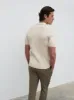 Carter Cable Knit Polo - Taupe sold by NOBL