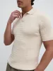 Carter Cable Knit Polo - Taupe sold by NOBL