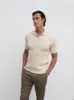 Carter Cable Knit Polo - Taupe sold by NOBL