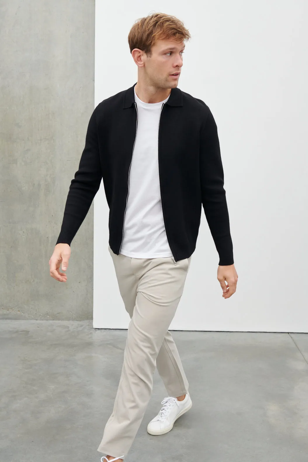 Otis Collared Knit Jacket - Black sold by NOBL product image thumbnail 4