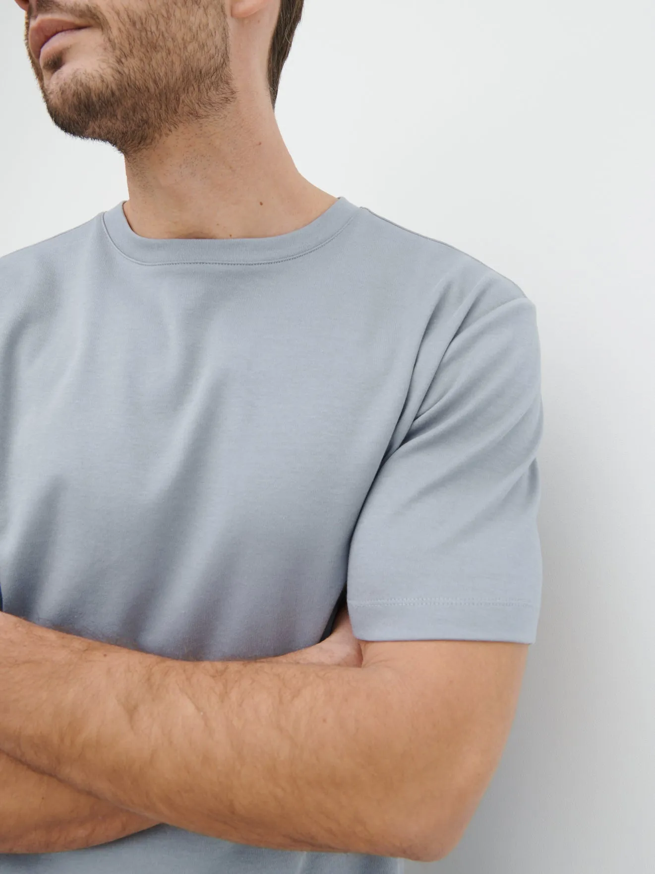 Tobias Relaxed Cotton T-shirt - Grey Blue sold by NOBL product image thumbnail 2