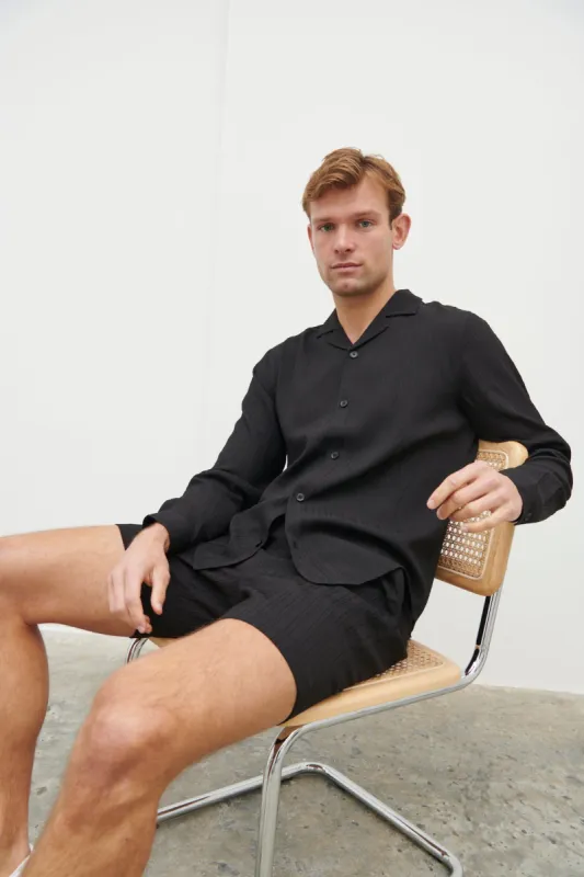 Noah Textured Shirt - Black sold by NOBL